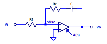 Small-signal model of a type-2 error amplifier, including op-amp loop dynamics.