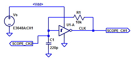 CD40106 Oscillator Test Setup.
